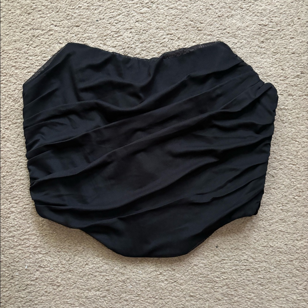 Black strapless corset top